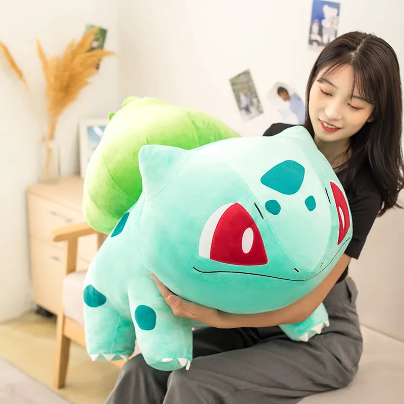 Big Size Bulbasaur Stuffed Toy Cute Elf Pokemon Plush Kawaii Pikachu Doll Pillow Gifts For Children Christmas Baby Gift