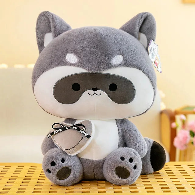 Big Raccoon Stuffed Animal 25cm 10in Grey