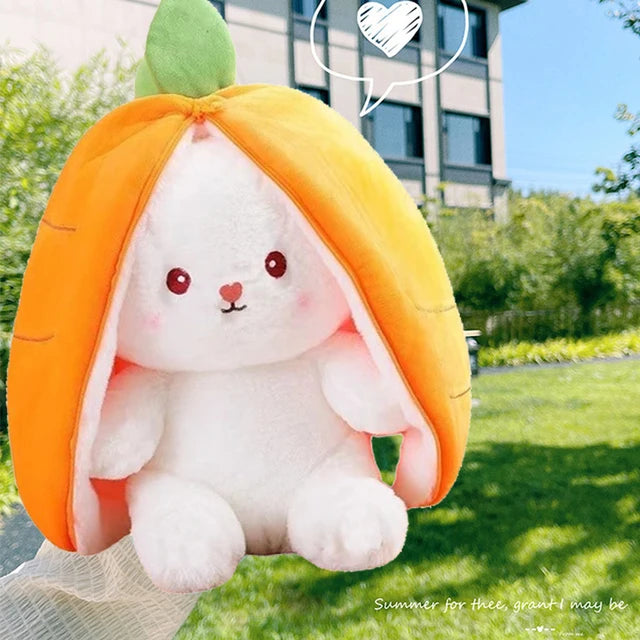 Closed Bunny Stuffed Animal Orange