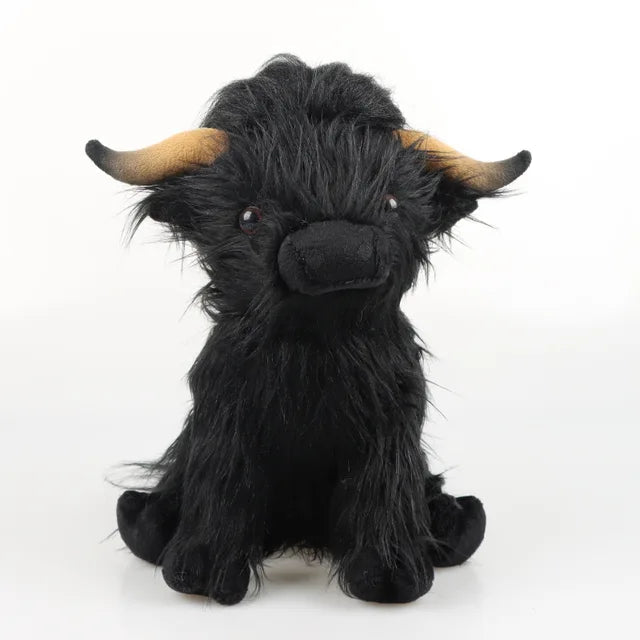 Cute Highland Cow Stuffed Animal Black 25cm 10in