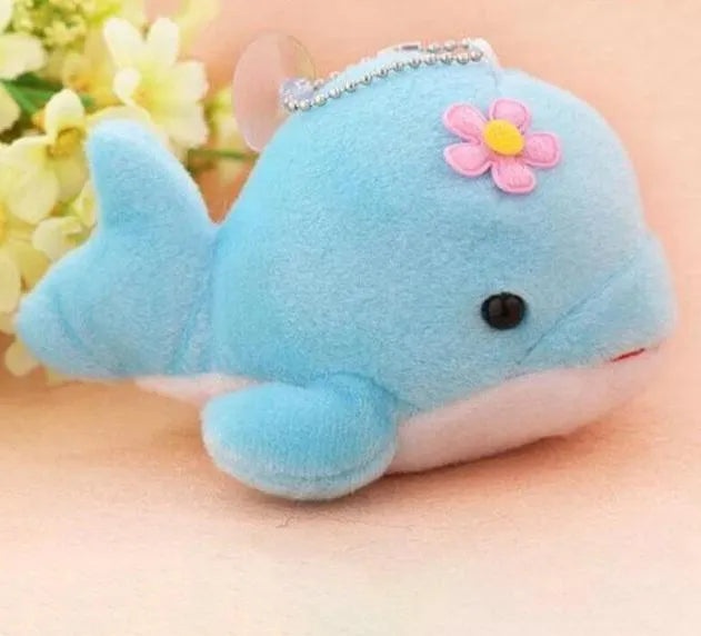 Dolphin Stuffed Animal Keychain Blue 10cm 4in