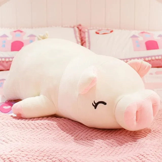 Kawaii Pig Stuffed Animal White