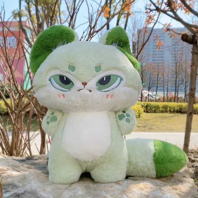 Kawaii Wolf Stuffed Animal green 35cm doll