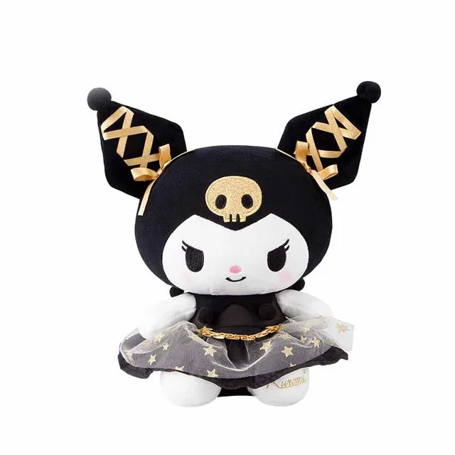 Kuromi Stuffed Animal 22Cm 9in Black gold KR