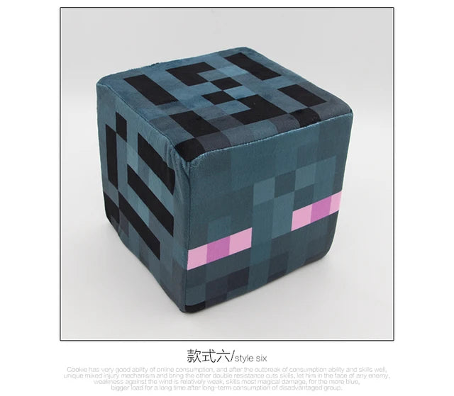 Minecraft Block Plush Stuffed Animal Keychain 10cm 4in Enderman Head