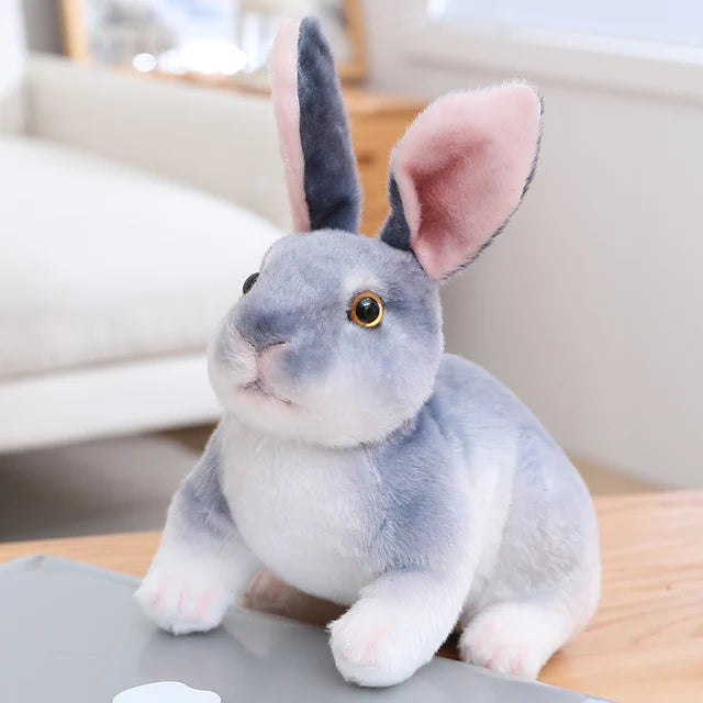 Realistic Bunny Rabbit Stuffed Animal 20cm 8in Grey