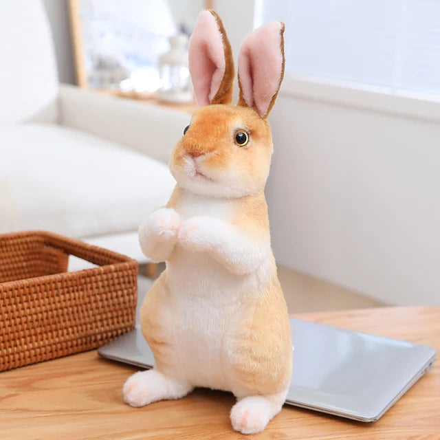 Realistic Bunny Rabbit Stuffed Animal 20cm 8in Brown Standing