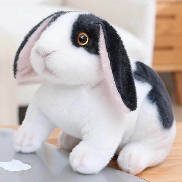 Realistic Bunny Rabbit Stuffed Animal 20cm 8in Floppy Black