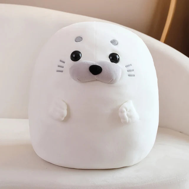 Round Seal Stuffed Animal 40cm 16in White