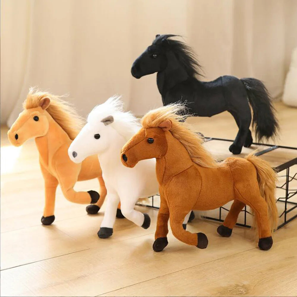 Small Horse Stuffed Animal 32cm 13in black Horse