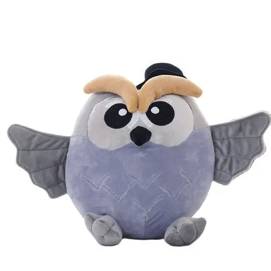 Small Owl Stuffed Animal Gray