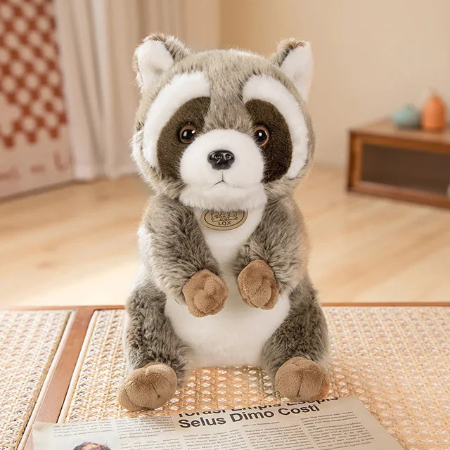 Vintage Raccoon Stuffed Animal 23cm 9in Gray