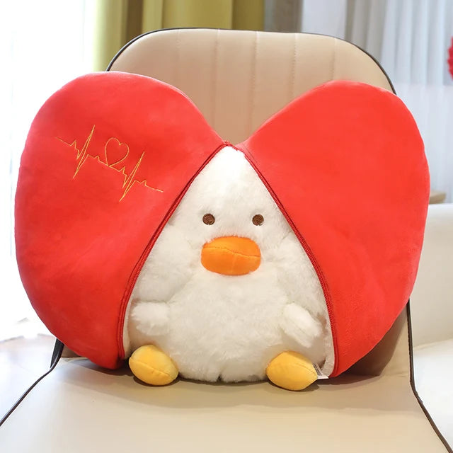 Wrapped Stuffed Animal 35cm 14in heart duck