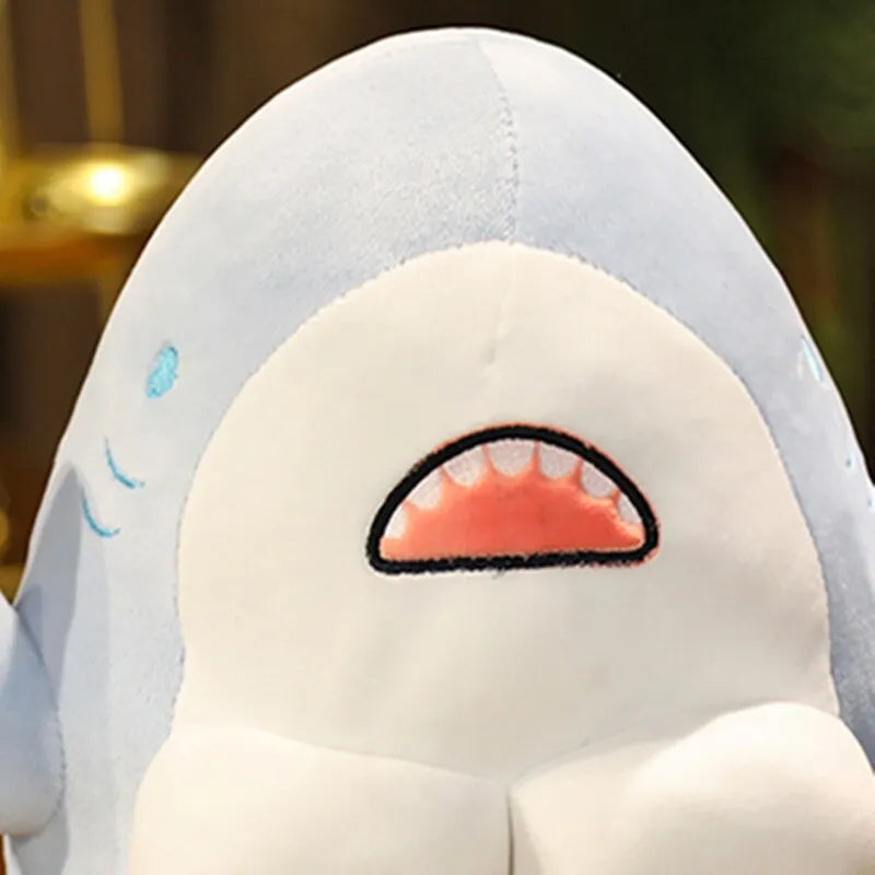 40CM Muscle Shark Plush Doll Cute Worked Out Shark Stuffed Cartoon Toys Strong Animal Pillow For Girl Boyfriend Gifts 