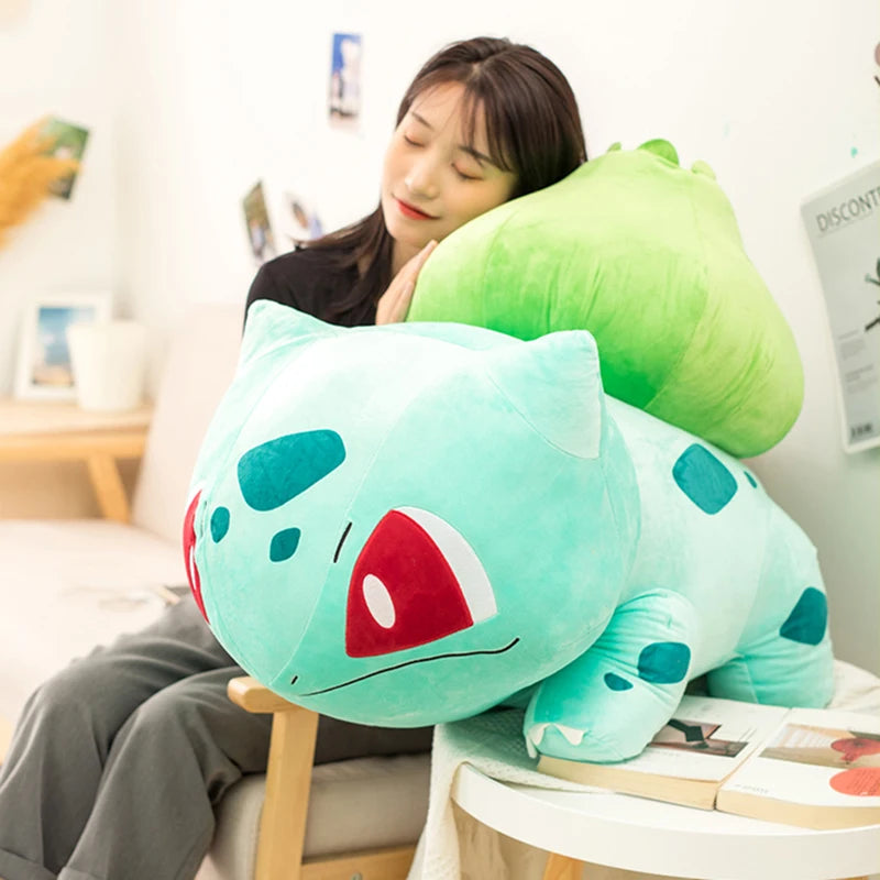 Big Size Bulbasaur Stuffed Toy Cute Elf Pokemon Plush Kawaii Pikachu Doll Pillow Gifts For Children Christmas Baby Gift 