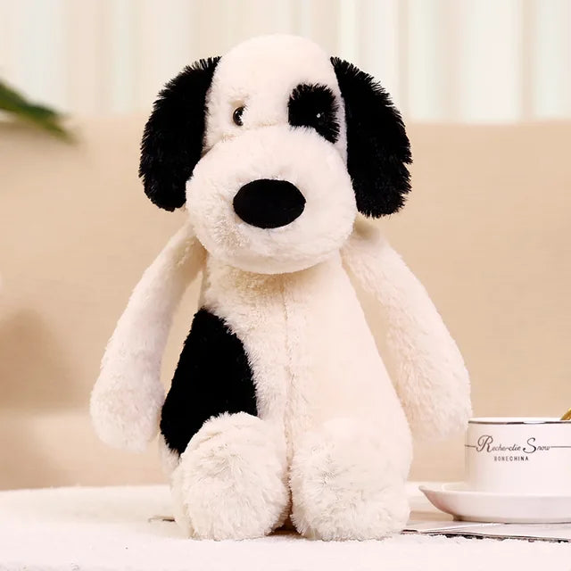 Black and White Dog Stuffed Animal 