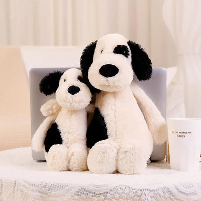 Black and White Dog Stuffed Animal 