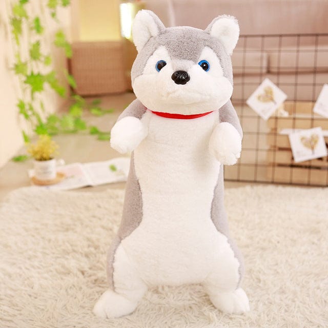 Gray and White Dog Husky Stuffed Animal 