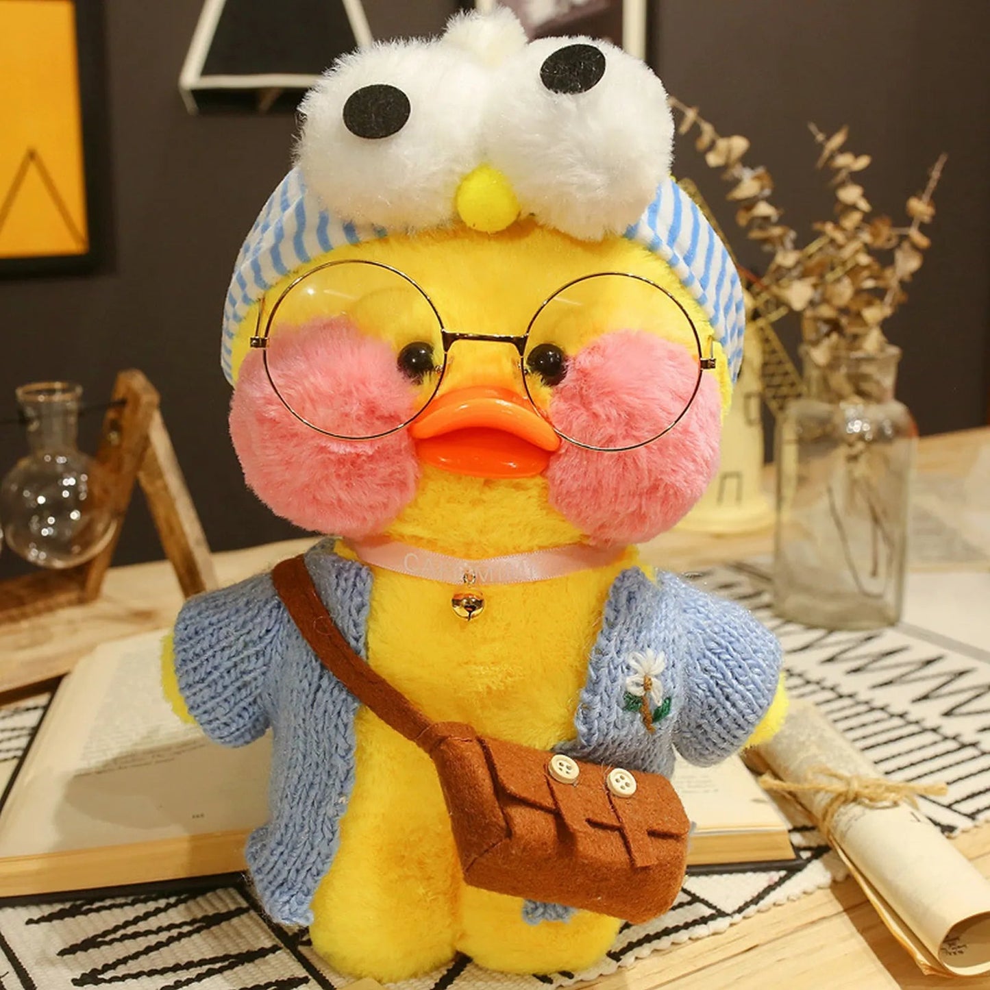 Peluche de canard jaune cosplay kawaii de 30cm pour enfants, canard en peluche mignon, Lalafanfan mimi, jouets d'animaux doux 