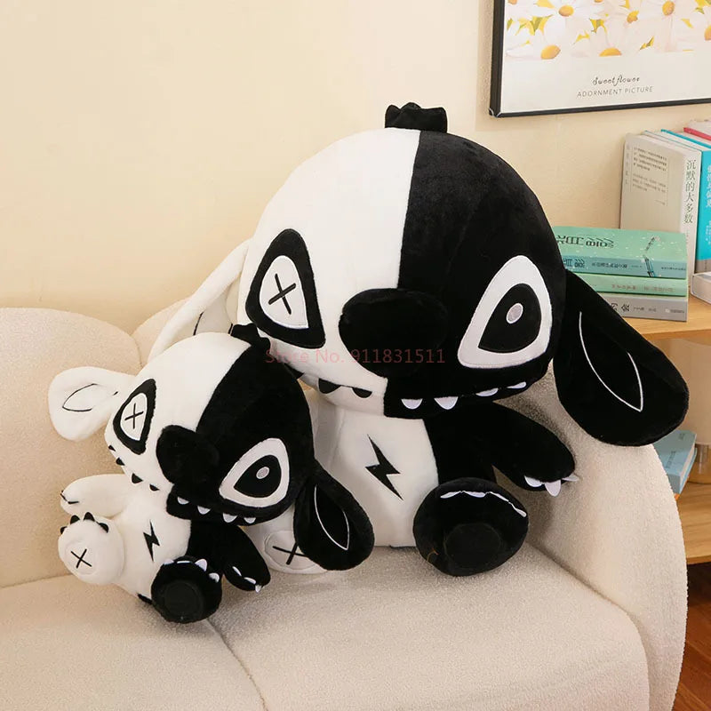 Black and White Stitch Stuffed Animal