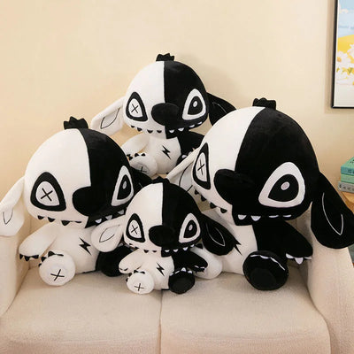 Black and White Stitch Stuffed Animal