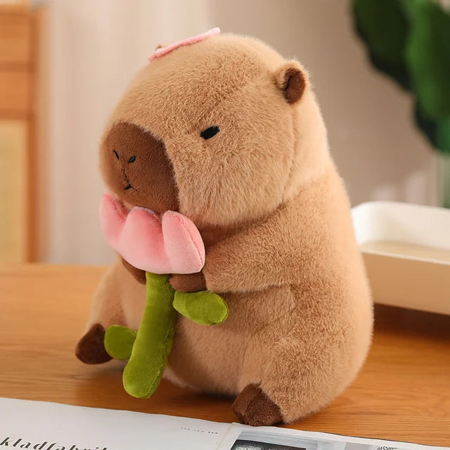 Capybara Stuffed Animal Toys 30cm 12in flower