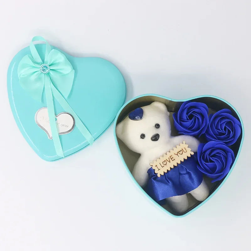 Heart-Shaped Valentine's Day Gift Box Blue