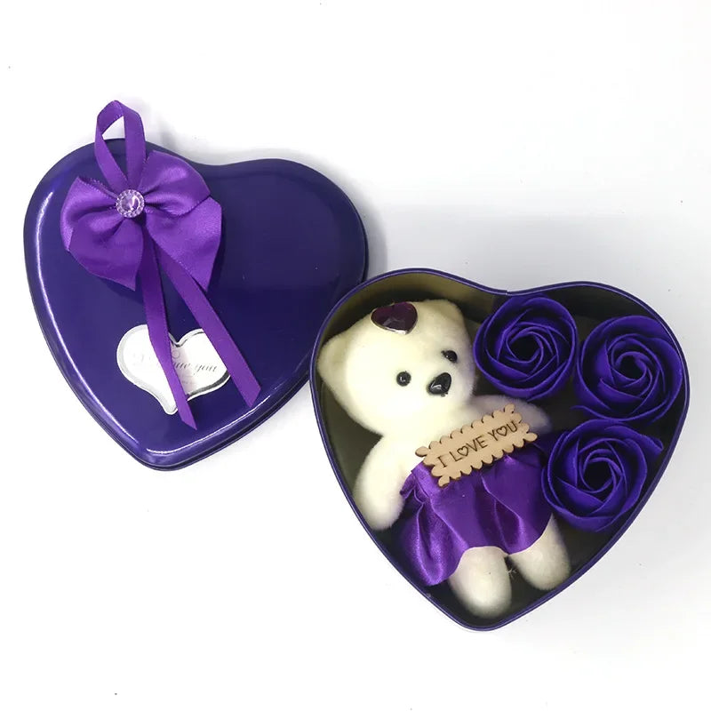 Heart-Shaped Valentine's Day Gift Box Purple
