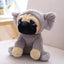 Pug Dog Stuffed Animal Gray 20cm 8in