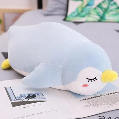 Sliding Penguin Stuffed Animal Blue