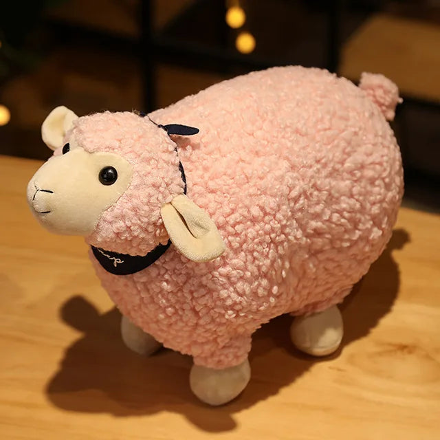 Vintage Lamb Stuffed Animal Pink