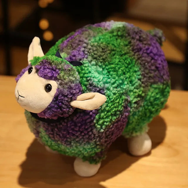 Vintage Lamb Stuffed Animal Green
